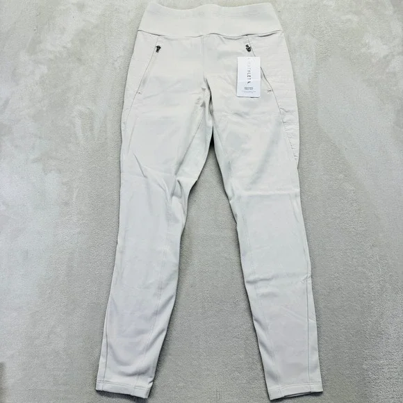 Athleta Pants Womens Small Abalone Cream Peak Hybrid Fleece Tight Zip Pocket NWT - Picture 2 of 13